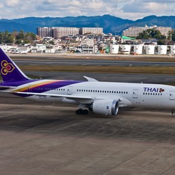 Chartered flight from Thai Airways.
