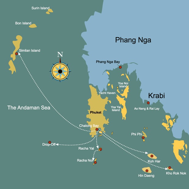 Phuket Deep Sea Fishing Route Maps
